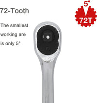 1/2 Ratchet Handle 72-Tooth Ratchet Wrench FairTools