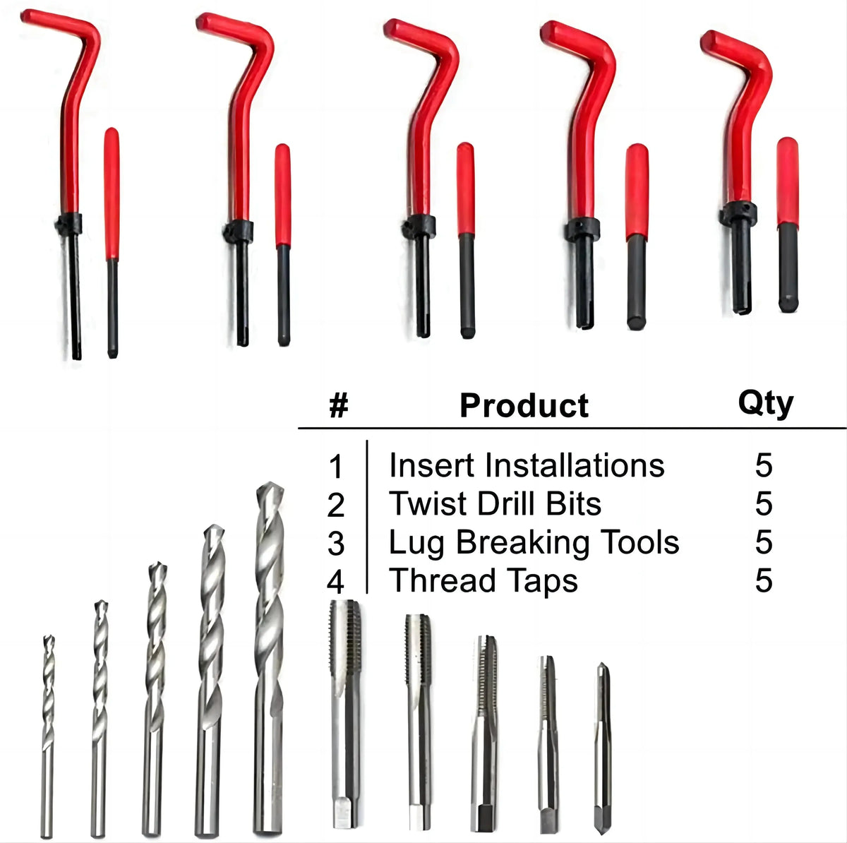 131pcs Thread Repair Kit, Heli Coil Kit FairTools