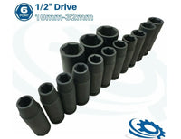 Blue Point 1/2 Metric Impact deep Sockets 10MM-32MM BluePoint