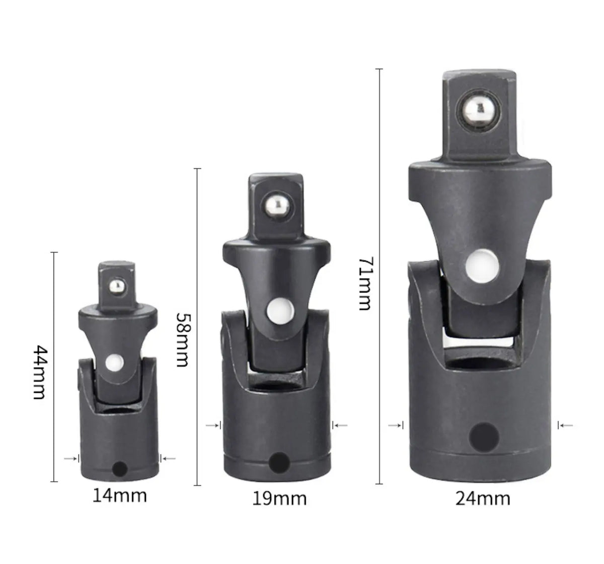 3 pcs universal joint electric wrench adjustable socket head joint FairTools