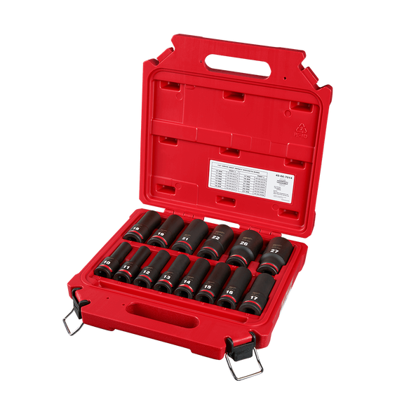 Milwaukee Shockwave 1/2" Drive 14pc Metric Deep 6 Point Impact Socket Set Milwaukee