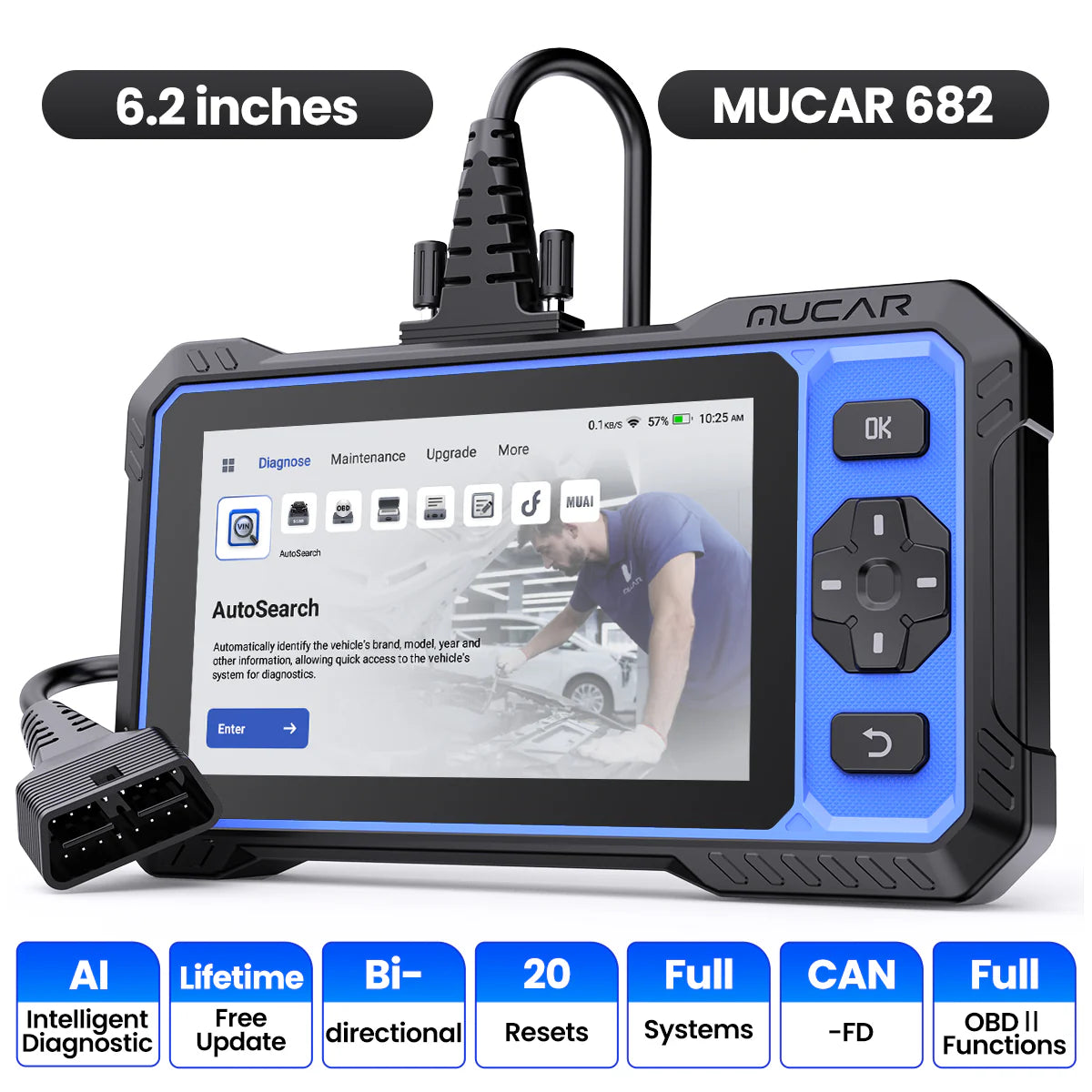 MUCAR 682 AI-Powered OBD2 Bi-Directional  Diagnostic Scanner FairTools