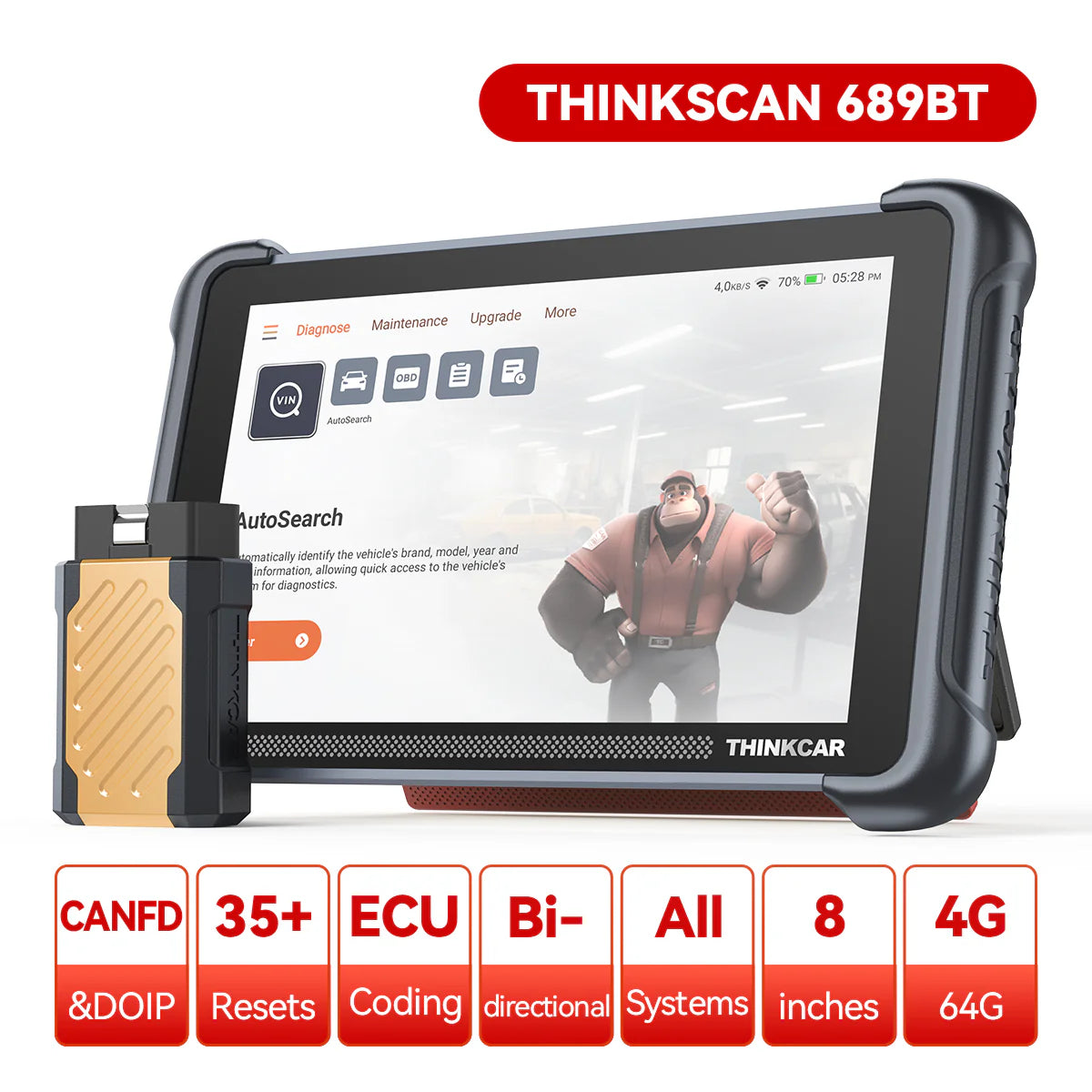 Thinkcar Thinkscan 689BT Automotive ECU Coding Diagnostic Tool Lifetime Free Updates Thinkcar