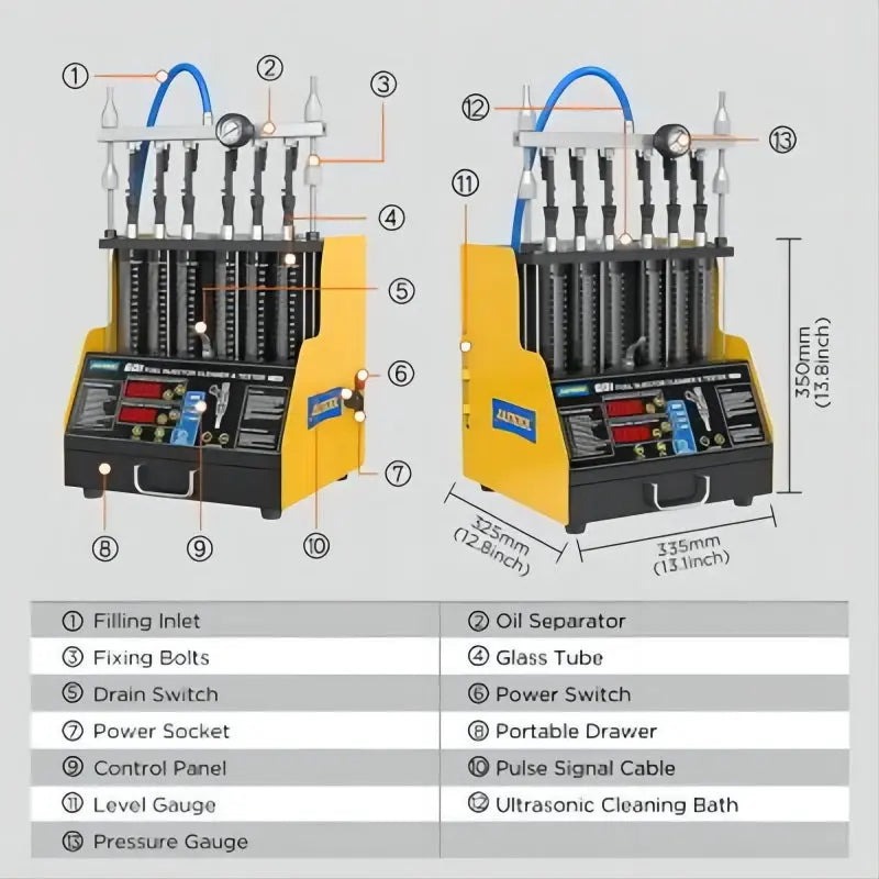 AUTOOL CT400 Fuel Injector Cleaning Tester with GDI Injector Test and Ultrasonic Cleaning & 6 Cylinders Autool