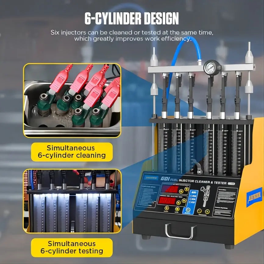 AUTOOL CT400 Fuel Injector Cleaning Tester with GDI Injector Test and Ultrasonic Cleaning & 6 Cylinders Autool