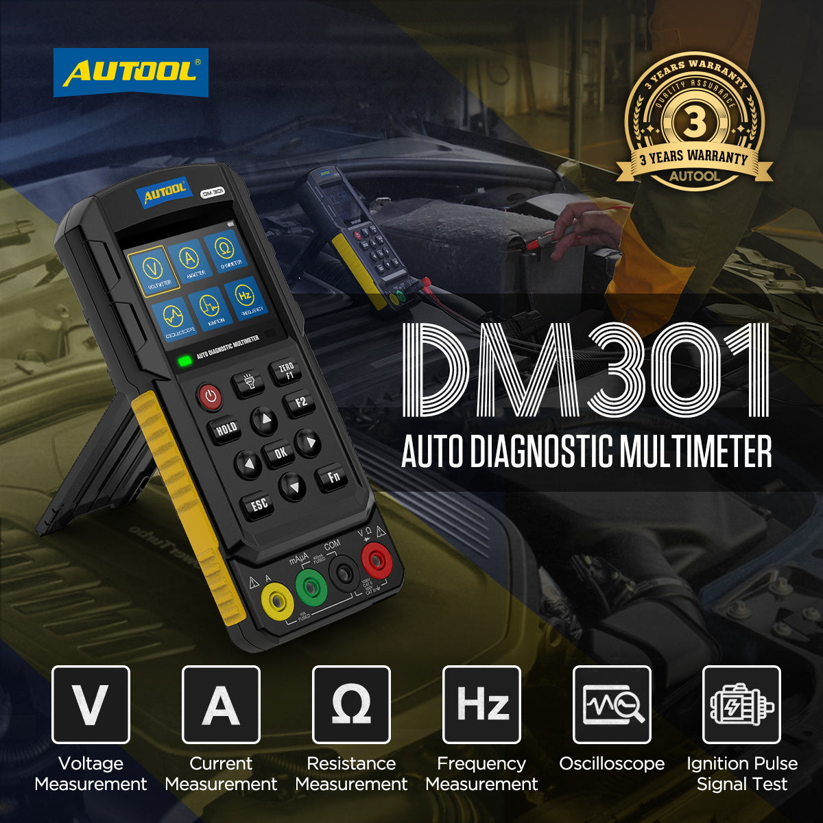 AUTOOL DM301 Auto Diagnostic Multimeter Car Circuit Tester Autool