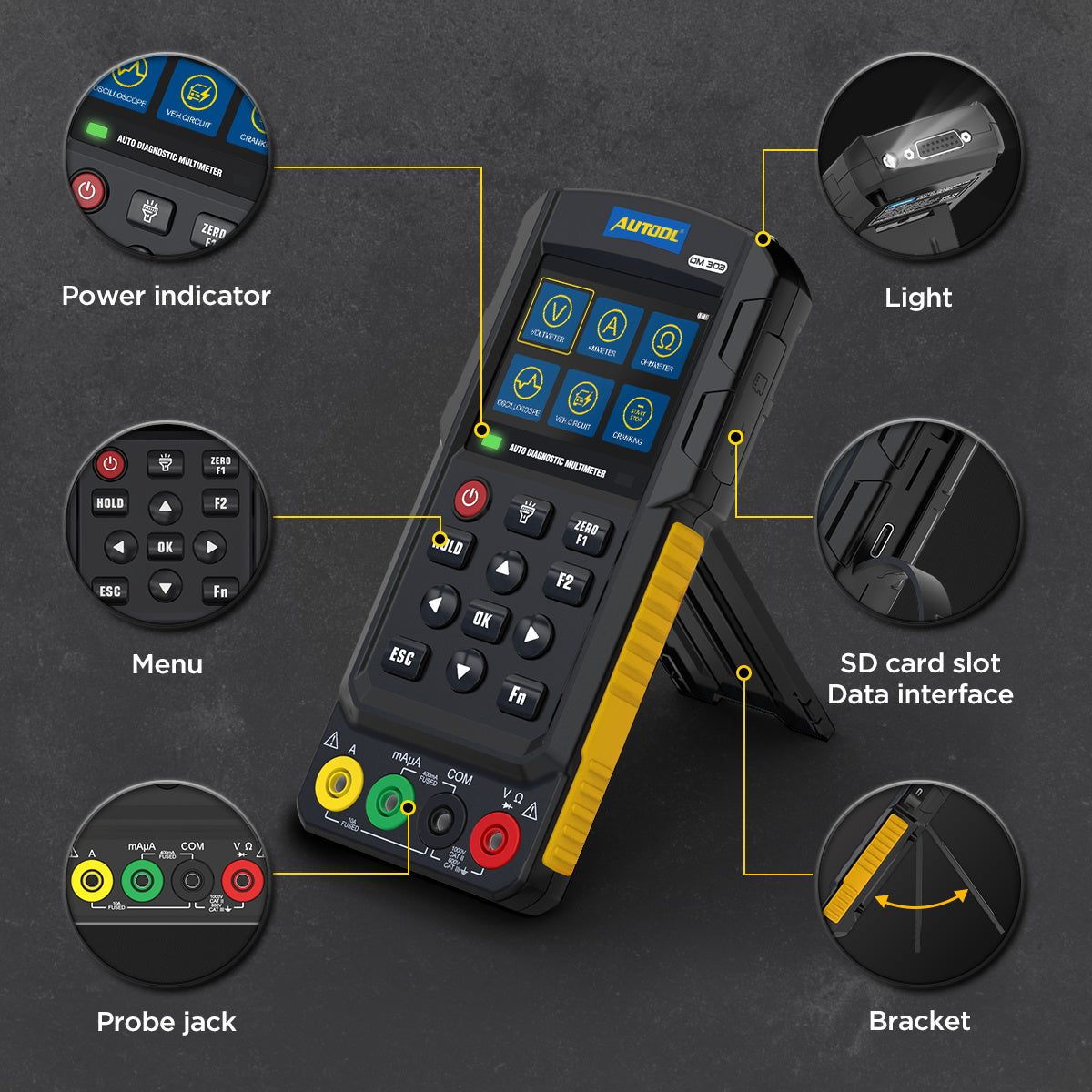 AUTOOL DM303 Auto Diagnostic Multimeter Car Circuit Tester Autool