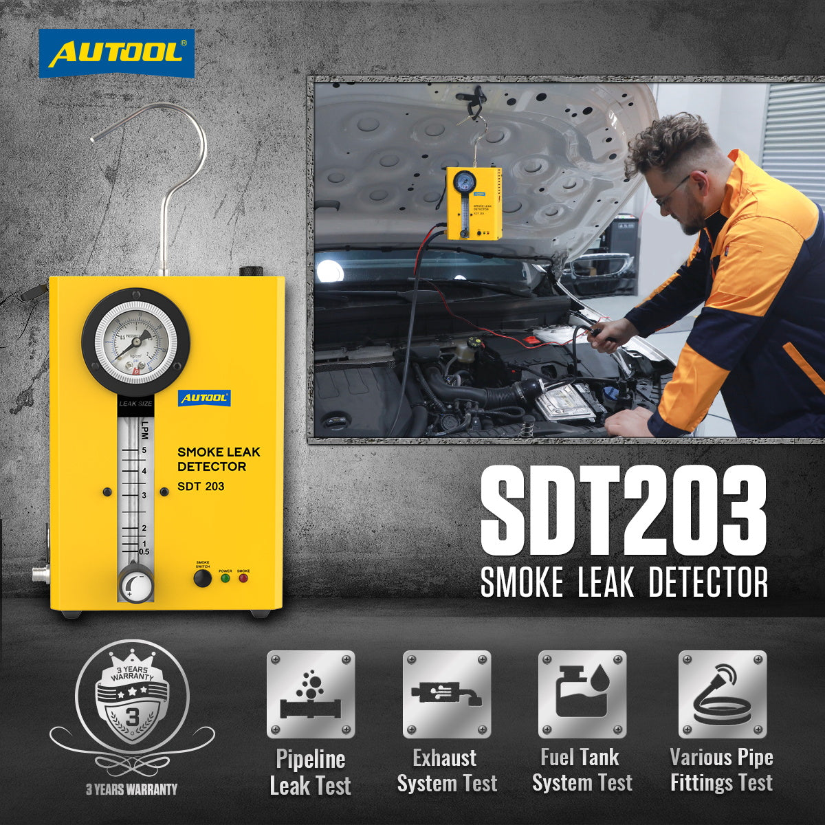 AUTOOL SDT203 Smoke Detector Machine For EVAP System Autool