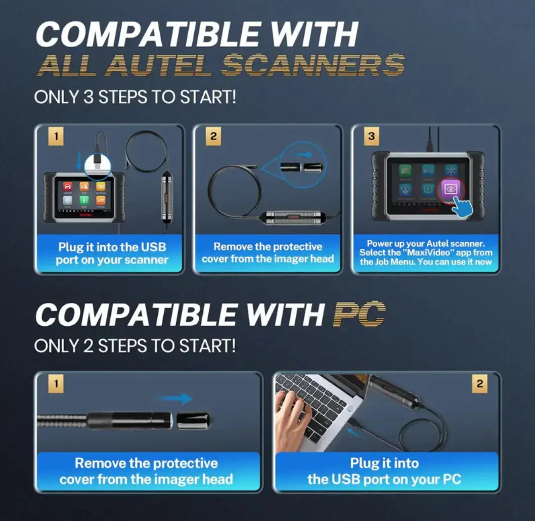 Autel MaxiVideo MV108S Borescope Inspection Camera 2023 Endoscope - FairTools