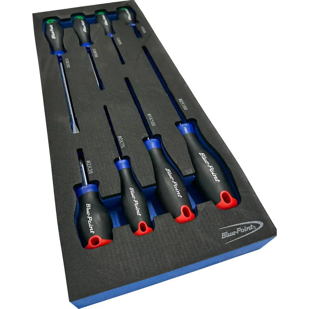 Blue Point Tools EVA Tool Holder Set, 4 Flat Head & 4 Phillips Screwdriver Set 