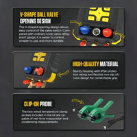 AUTOOL LM150 Digital 3 Way Full Kit Auto A/C Pressure Gauges Refrigerant Manifold Gauge Manometer Autool