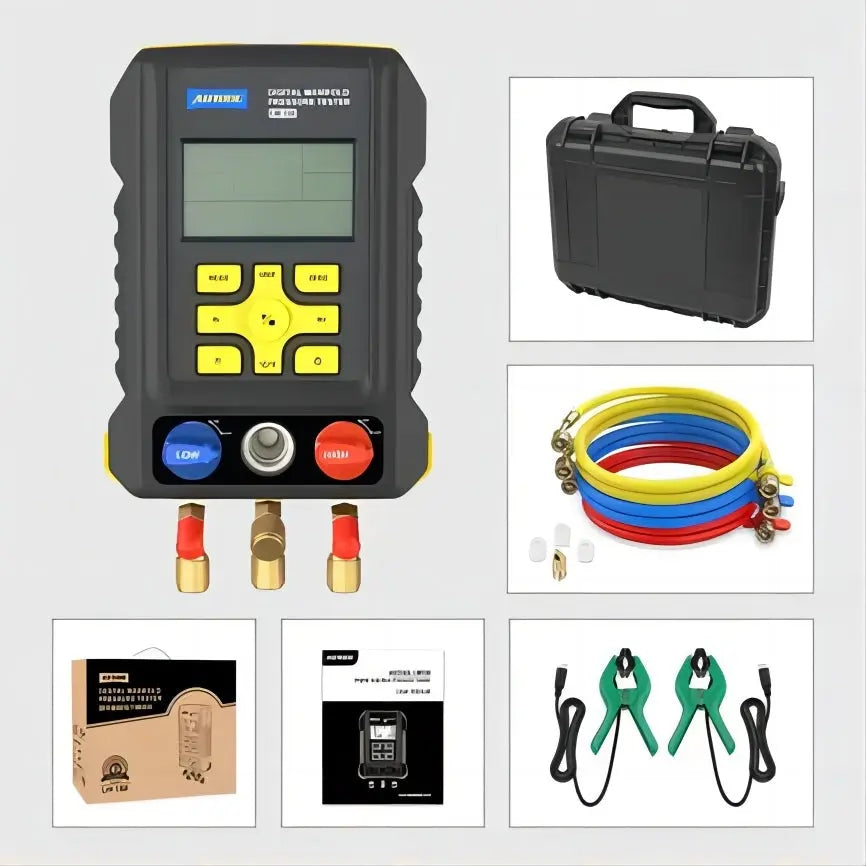 AUTOOL LM150 Digital 3 Way Full Kit Auto A/C Pressure Gauges Refrigerant Manifold Gauge Manometer Autool