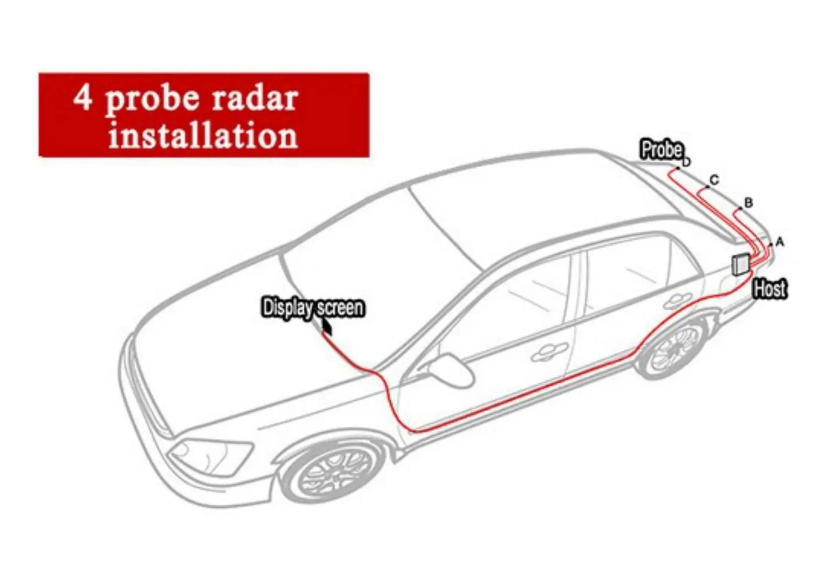 Car Parking 4 Sensor Kit Reverse Backup Radar Sound Alert Indicator FairTools