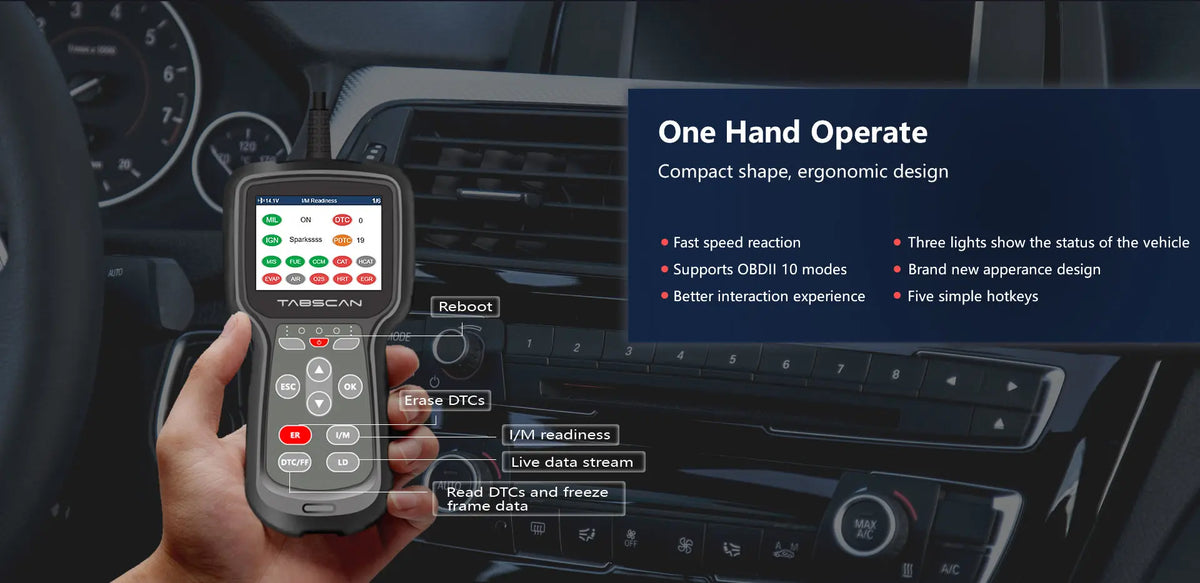 Eucleia TabScan A411 Car Diagnostic Scanner Code Reader Engine Bluetooth OBD2 Scanner Eucleia