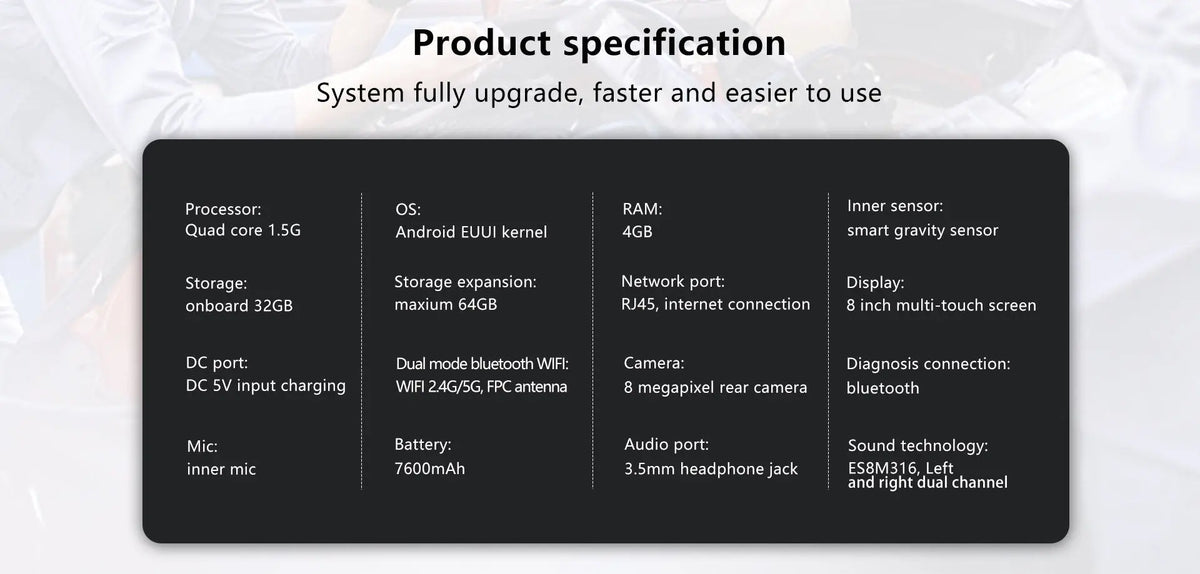 Eucleia TabScan S8 Pro Automotive Intelligent Dual-mode Diagnostic System Eucleia