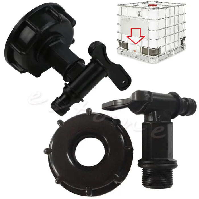 IBC 1000L Black Garden Water Tank Hose Adapter FairTools