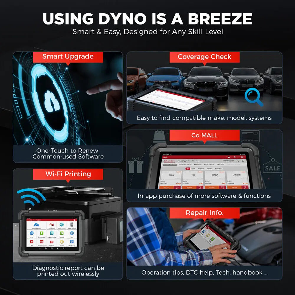LAUNCH X431 PRO Dyno 8" Professional Car OBDII Full System Diagnostic Scanner - FairTools
