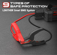 LOKITHOR J1500 Jump Starter 1500A 12V Car Starter (LiFePO4-Tech) for Upto 7L Gas and 4.5L Diesel Engines with 60W Two-Way Fast Charging, Safe and Portable Battery Booster Pack FairTools