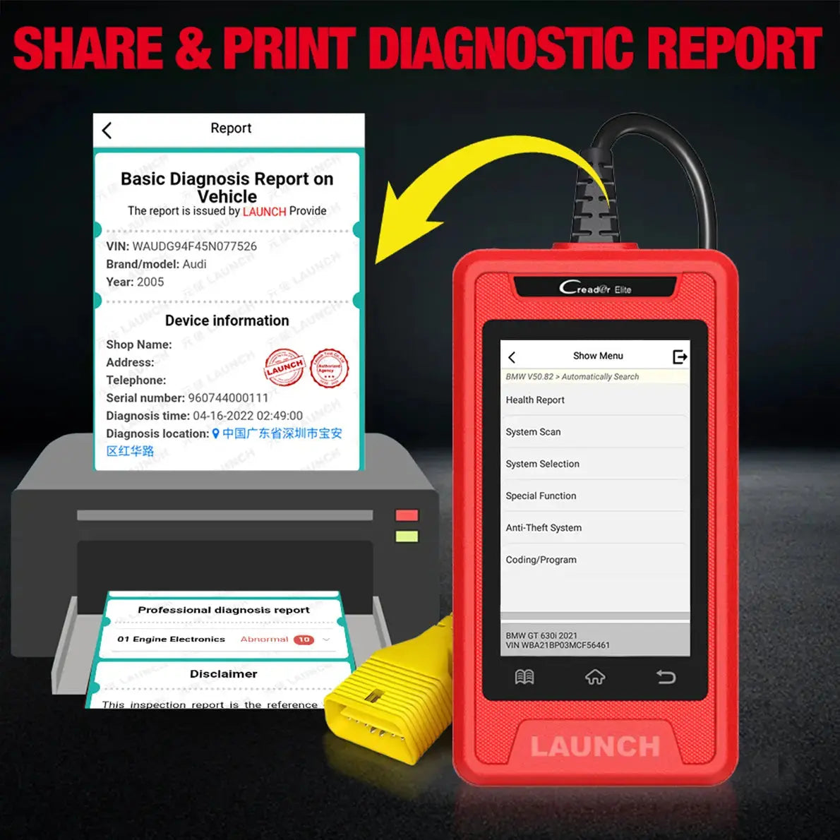 Launch CRE903 Full System Diagnostic OBD2 Scanner Launch Scan Tool - FairTools