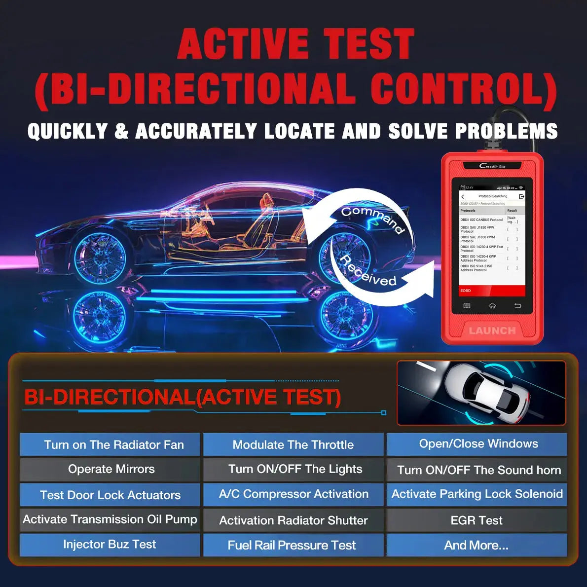 Launch CRE905 Full System Diagnostic OBD2 Scanner Launch Scan Tool - FairTools