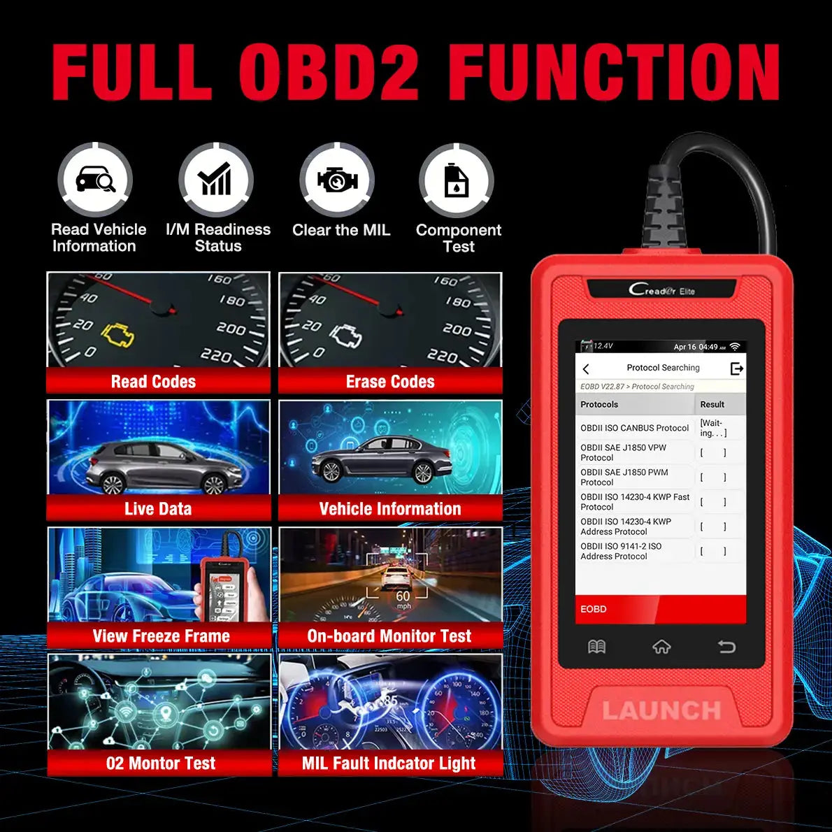 Launch CRE905 Full System Diagnostic OBD2 Scanner Launch Scan Tool - FairTools