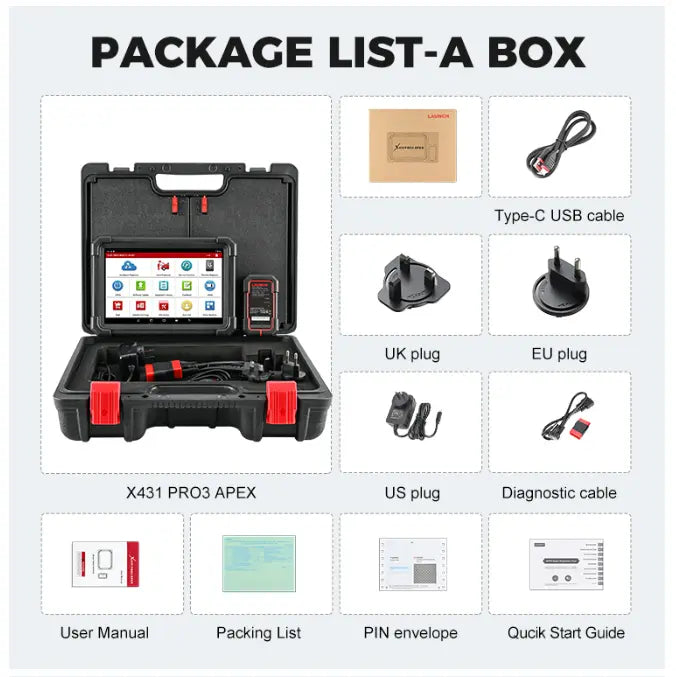 Launch X431 PRO3 APEX 10.1" Bidirectional Scan Tool Car Diagnostic Scanner - FairTools