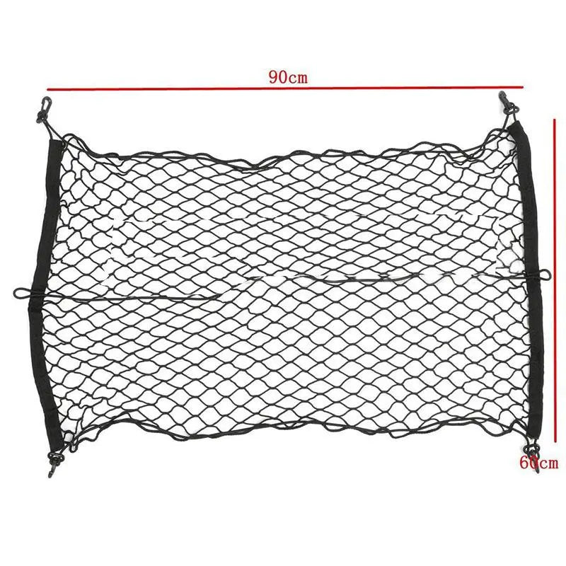 Net Luggage 90x60cm Black Nylon Car Suv Rear Cargo Net Boots Trunk Storage Organizer FairTools