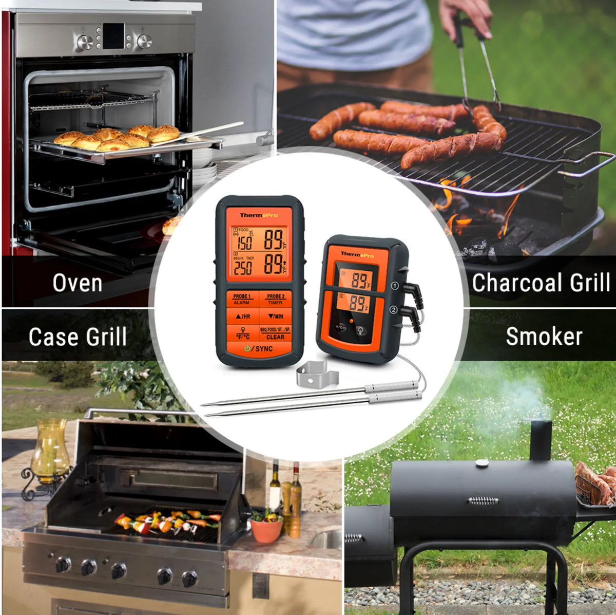 ThermoPro TP-08C 150M Remote Wireless Food Kitchen Thermometer - FairTools ThermoPro TP-08C 150M Remote Wireless Food Kitchen Thermometer