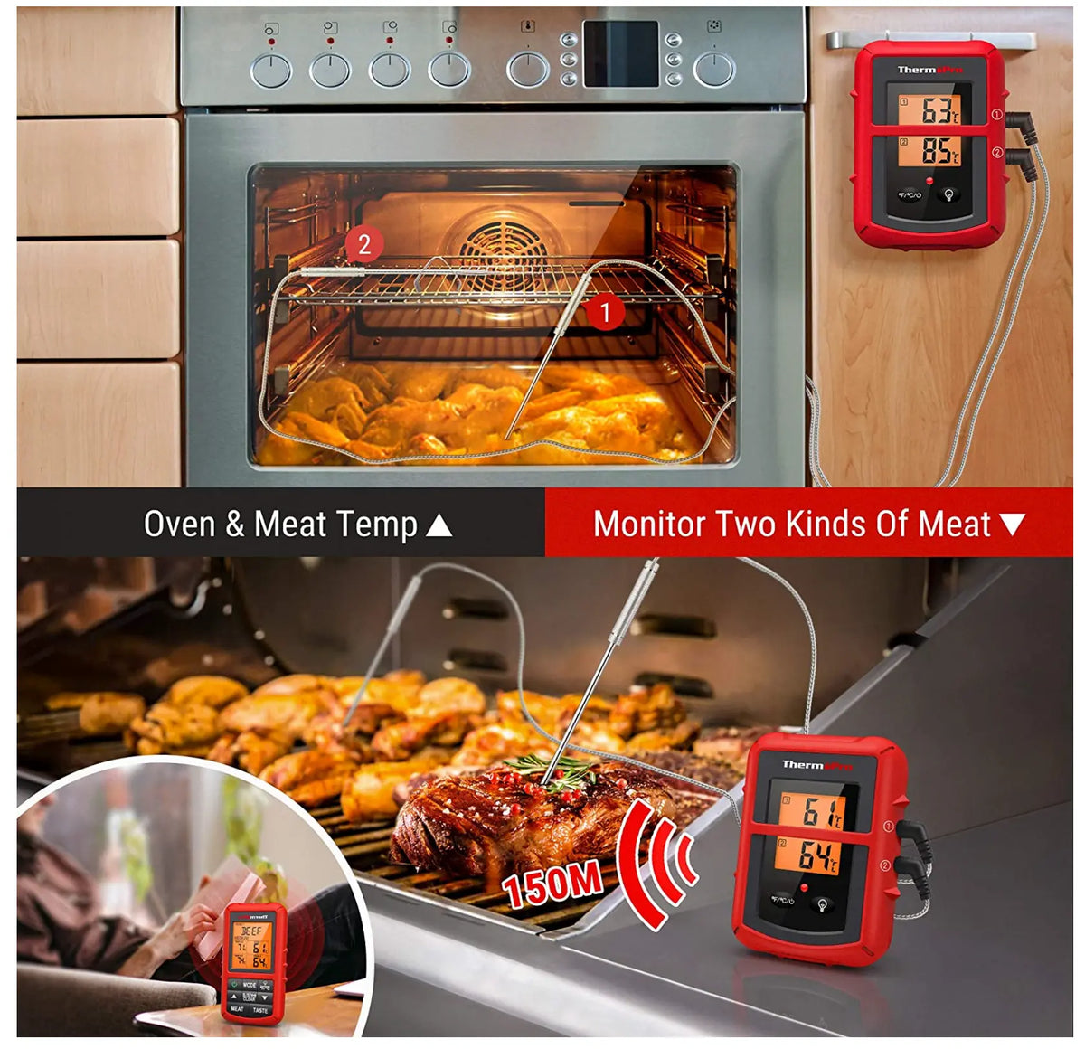 ThermoPro TP-20C  Remote Wireless Food Kitchen Thermometer - FairTools ThermoPro TP-20C  Remote Wireless Food Kitchen Thermometer