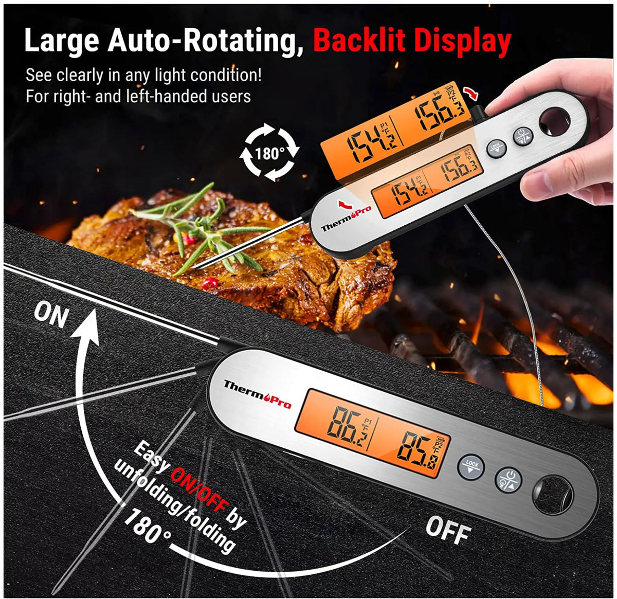 ThermoPro TP610 Programmable Dual Probe Meat Thermometer with Alarm - FairTools ThermoPro TP610 Programmable Dual Probe Meat Thermometer with Alarm