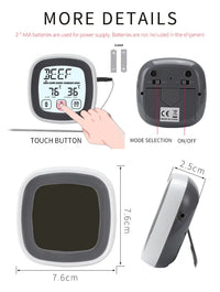 Touchscreen Meat Cooking Grill Thermometer Timer Alarm with Probe ThermoPro