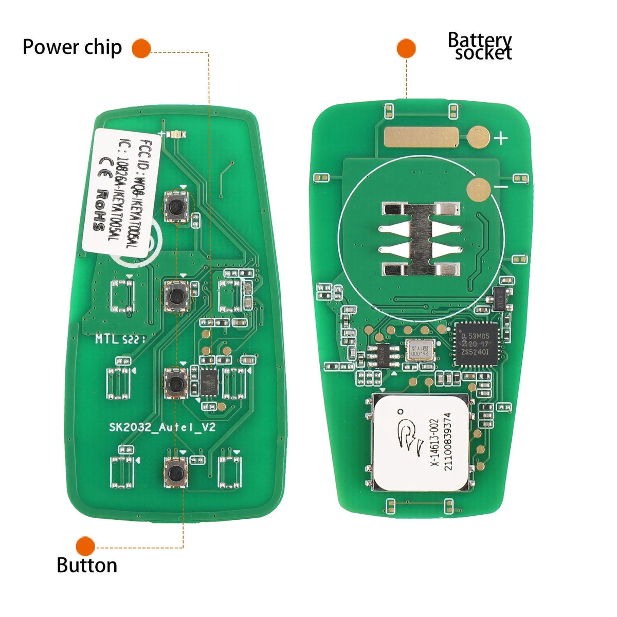 AUTEL IKEYAT004EL 4 Buttons Independent Universal Smart Key 5Pcs/Set Autel